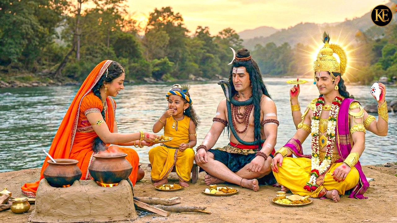 यशोदा मैया ने बाल कान्हा, महादेव और नारायण भगवान को भोजन खिलाया || YMKN || Krishan leela