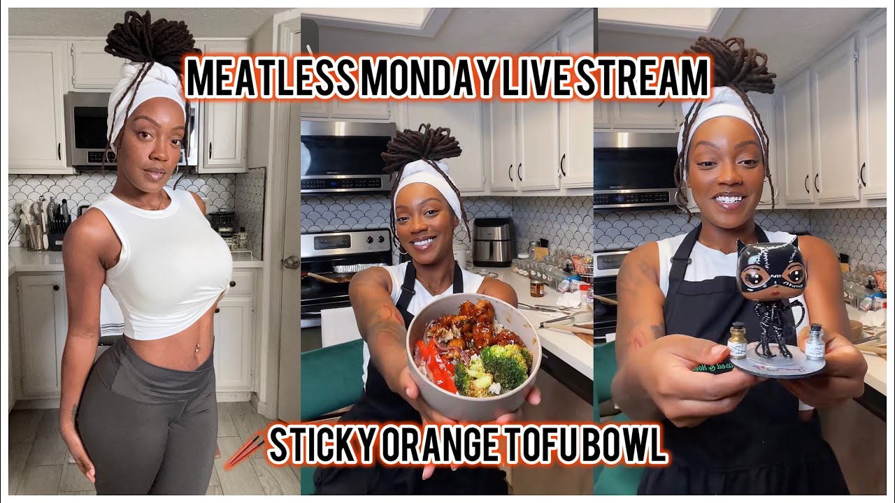 Meatless Monday 🌱 Sticky Orange Tofu Bowl LIVE STREAM