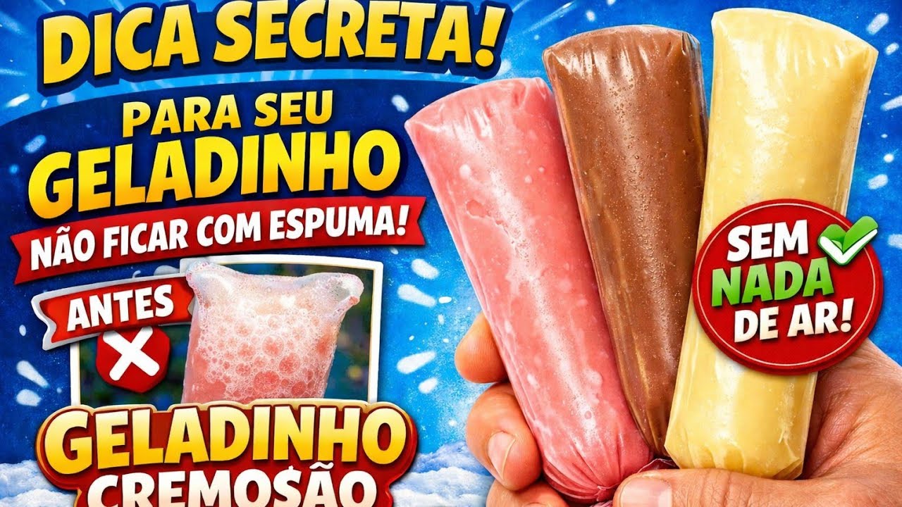 CHEGA DE GELADINHO COM ESPUMA ! PEGA ESSA DICA ✅️ #geladinho 
