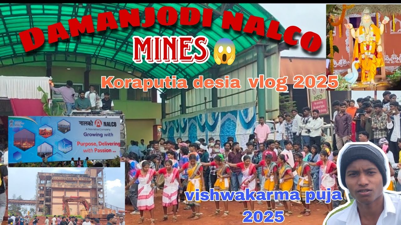 DAMANJODI  NALCO  MINES😱 || vishwakarma puja 🙏2025 ||@Biki_vlogger 