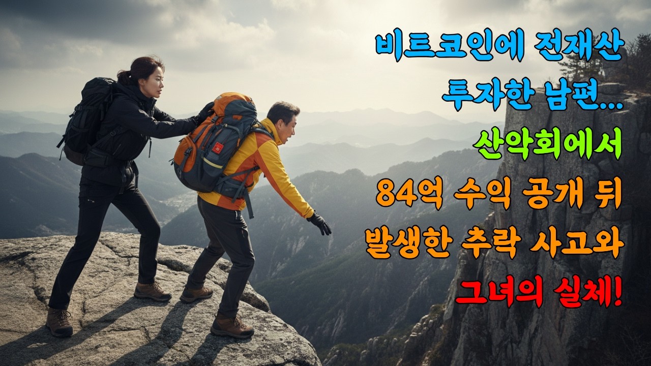 비트코인에 전재산 투자한 남편... 산악회에서 84억 수익 공개 뒤 발생한 추락 사고와 그녀의 실체!