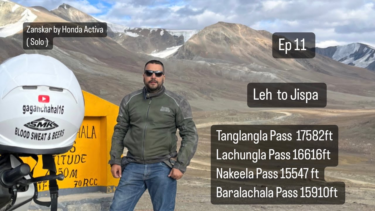 Leh to Jispa | Honda Activa | Zanskar 2022 | Ep 11 | #activa #hondaactiva #lehladakh  #gopro #jatt