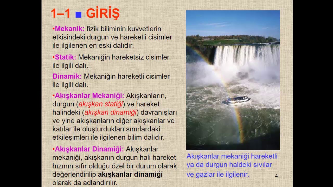 Akışkanlar Mekaniği  Ders 1: Temel Kavramlar (Bölüm 1)