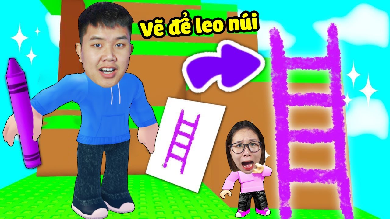 Vẽ hình gì tạo ra vật đó để leo núi bqThanh & Ốc Ai Là Người Hoàn Thành Nhanh Nhất