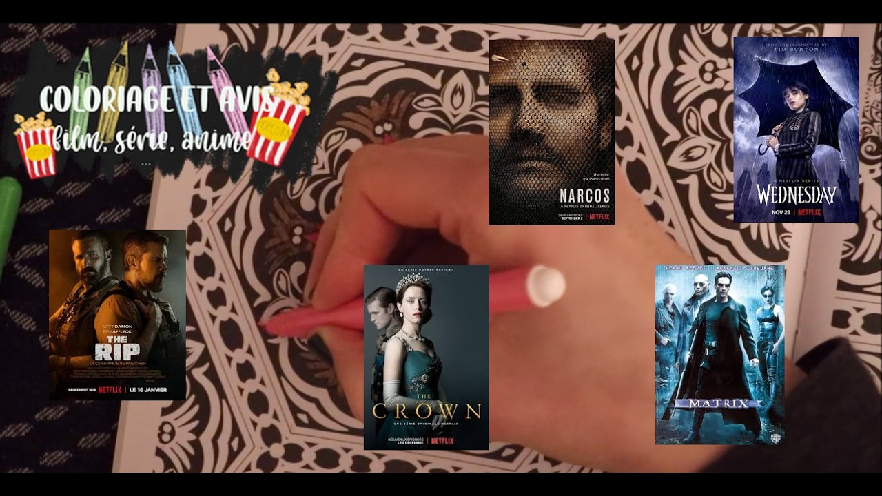 ASMR français - Coloriage + avis de films/séries/documentaires