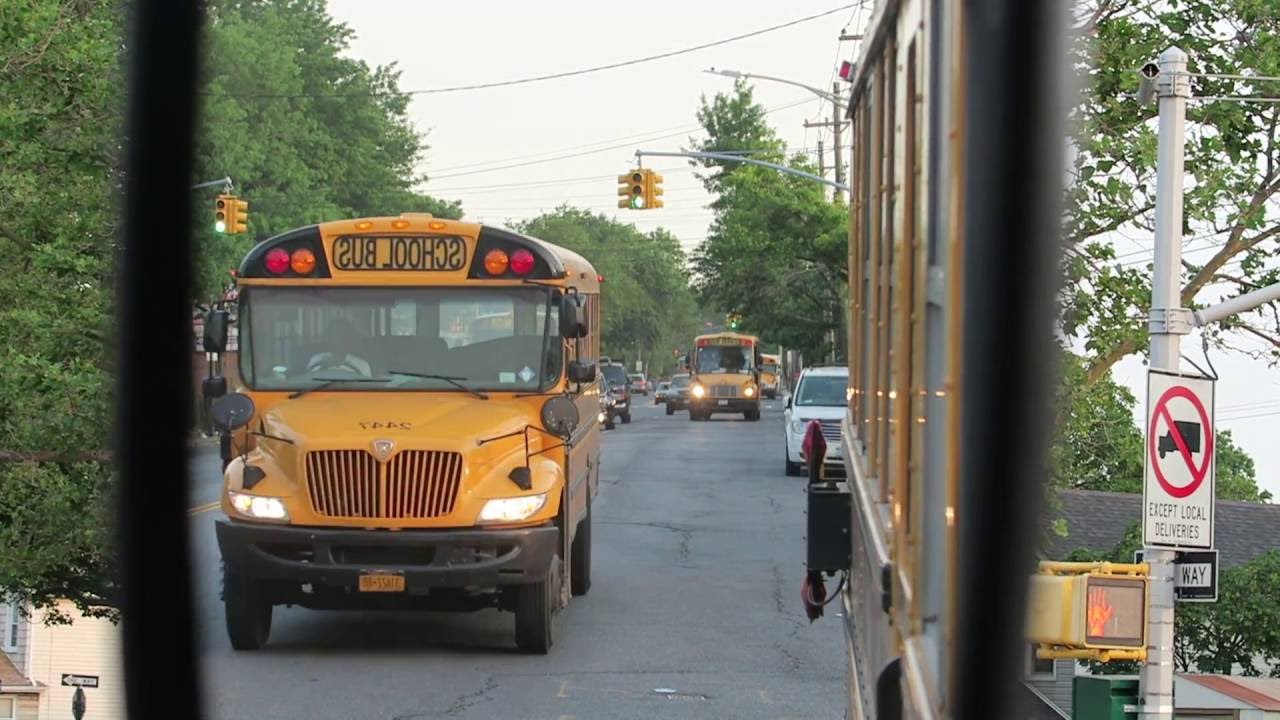 Early Morning School Bus Fly By
