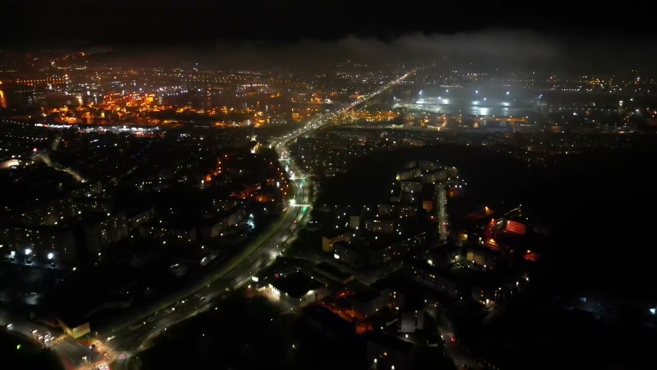 DJI MINI 3 PRO Gdynia Obłuże nocą