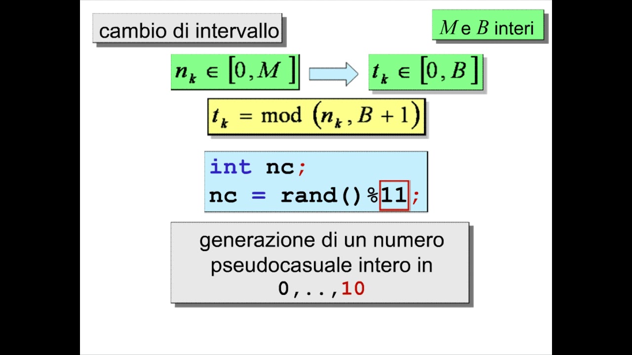 Lezione 16 2   Numeri pseudocasuali in C