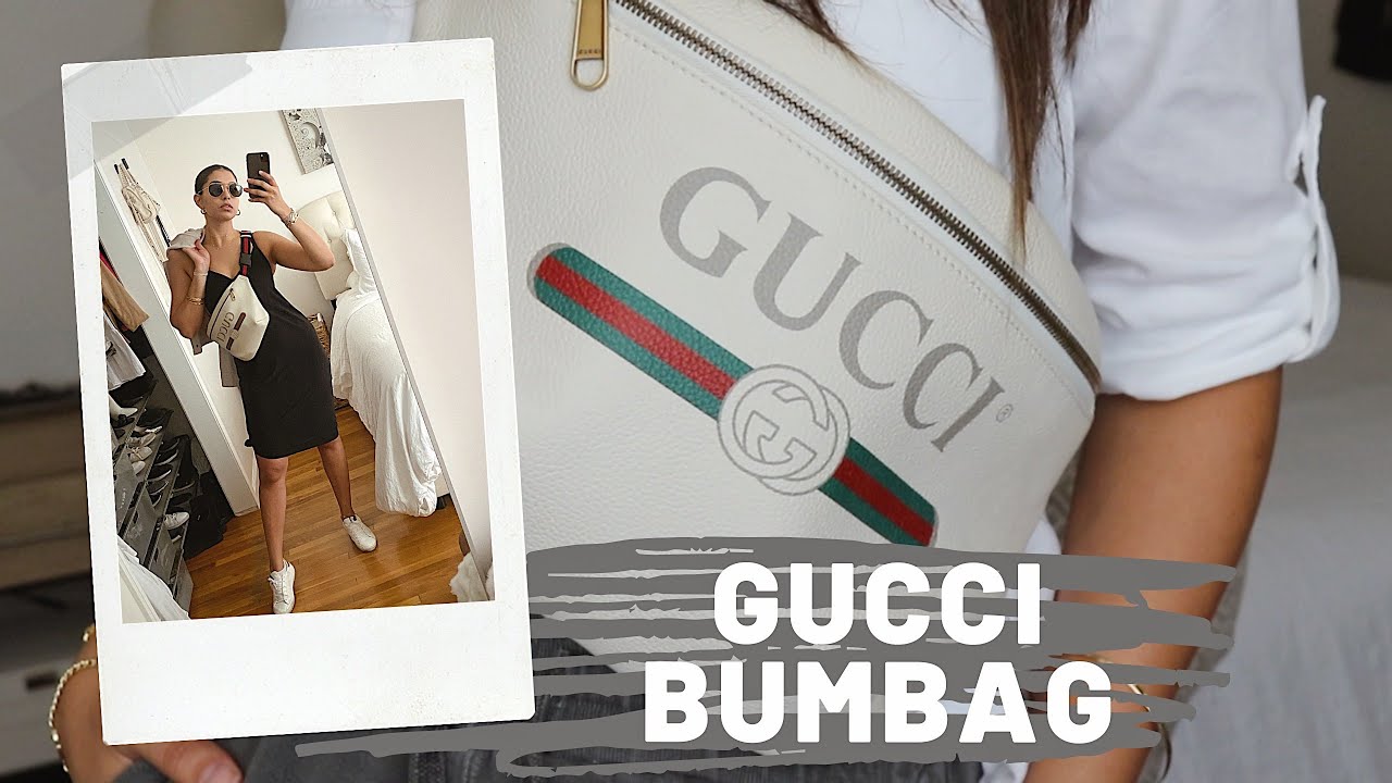 Mens White Large Gucci Print Leather Belt Bag REVIEW || Vintage Logo. NEARLY SOLD OUT WORLDWIDE