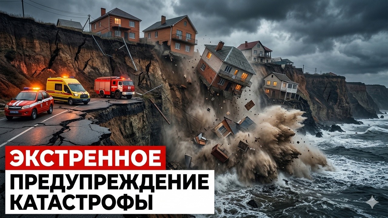 БЕРЕГ КРЫМА РУШИТСЯ: 140 МИЛЛИАРДОВ ущерба, дома ПАДАЮТ в море прямо сейчас