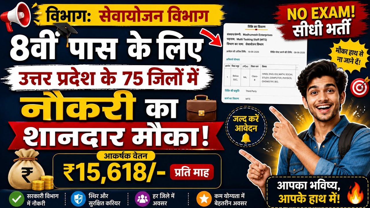 8th Pass Govt Jobs 2026 || 8th Pass Job || Sewayojan Vacancy 2026 #Sewayojan #8thPassJob