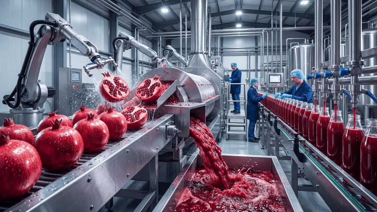 “Inside a Modern Pomegranate Processing Plant | From Whole Fruit to Deep Red Juice ”