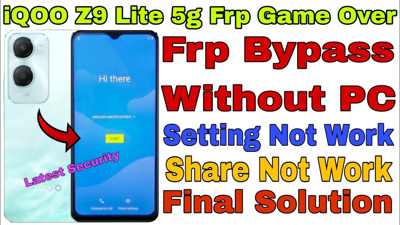 iQOO Z9 Lite 5G Frp Bypass Without Pc | Latest Security | Settings Not Open | Ramu Mobile Solution