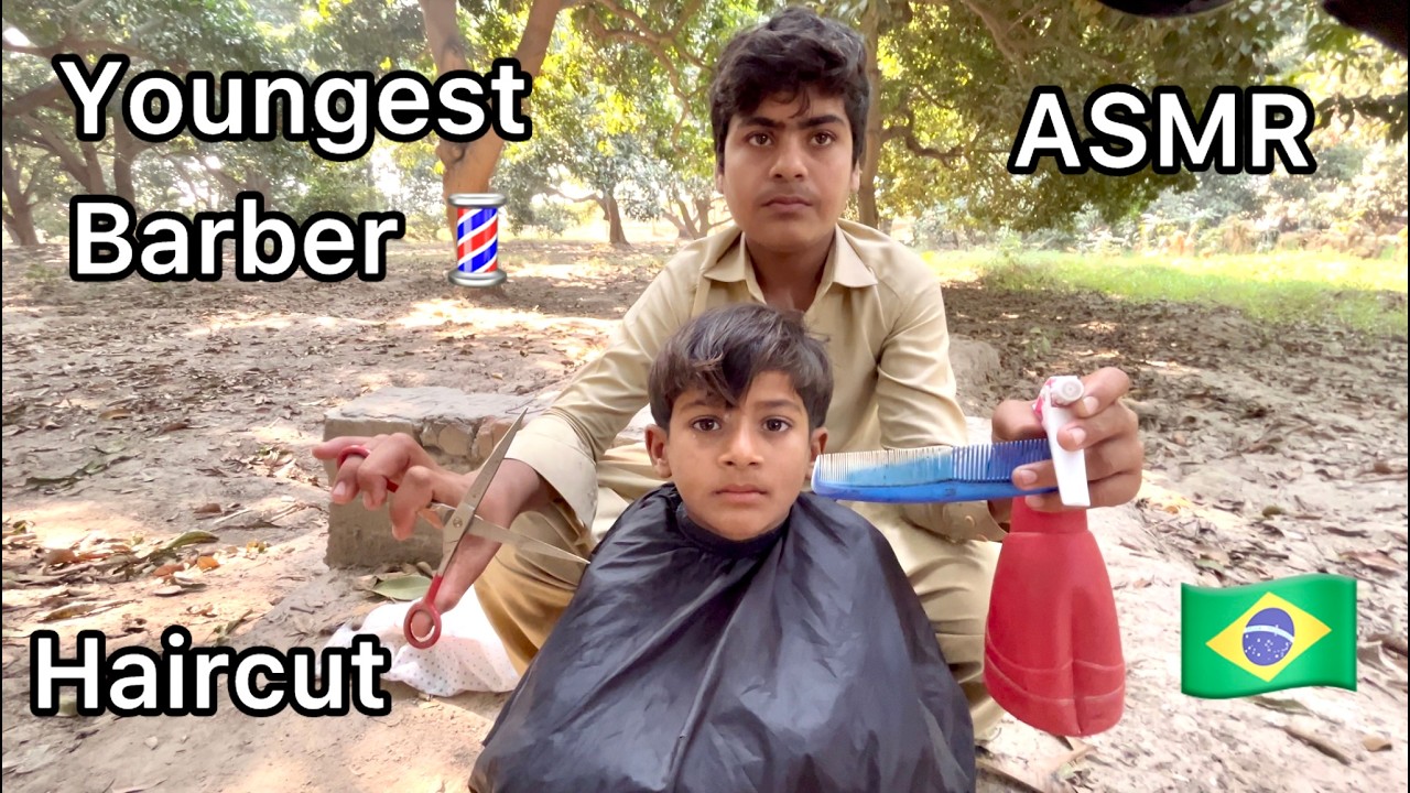 ASMR youngest Barber 💈 In the world 🌍 Slowly Haircut 💇‍♂️