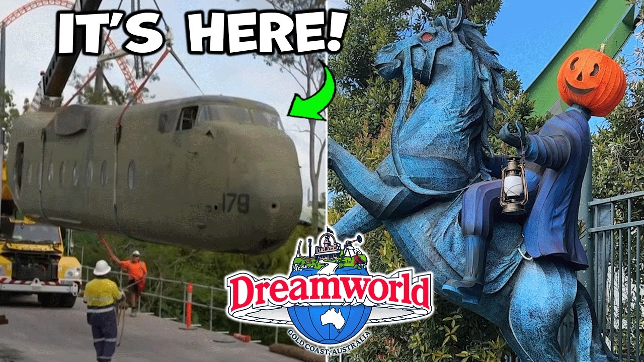 Dreamworld Visit & Update! | NEW Rides Update, REAL Plane Arrives, Halloween & MORE!