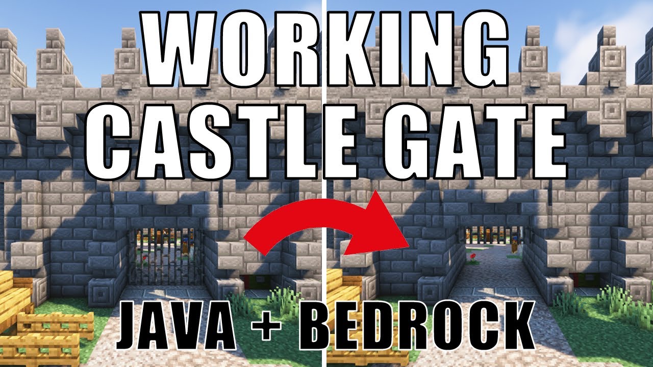 Minecraft  Working Castle Gate |  Java & Bedrock Customisable Medieval Fantasy Gate