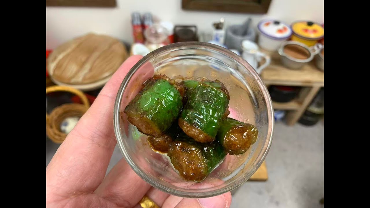 Tiger Skin Chili with Stuffed Meat | Stuffed Chili Peppers Miniature Amazing Tiny Asian Food