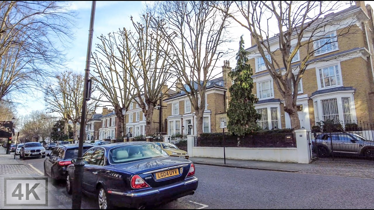 London's Multi-Million £££ Houses - Walking Holland Villas Road W14, West London [4K, 3D Sound]