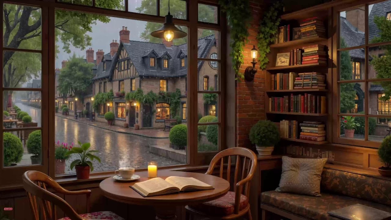 Rainy Nights at Cozy Mountain Cabin | Soft Jazz Piano & Window Rain Sounds For Relaxation and Sleep