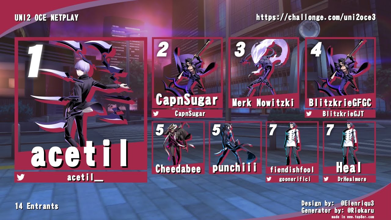 UNI2 OCE Netplay Bracket 12/01/2026