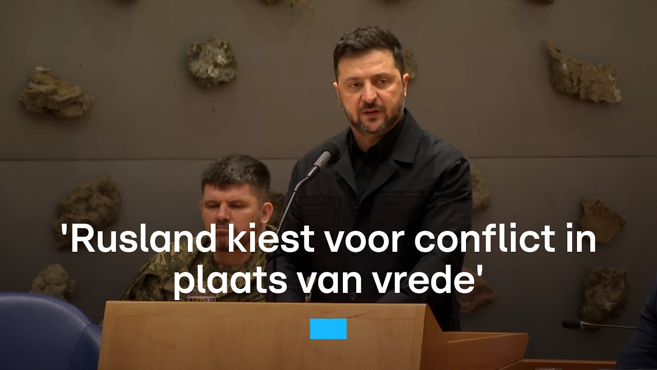 De Oekra&iuml;ense president Zelensky spreekt de Tweede Kamer toe | RTL Nieuws