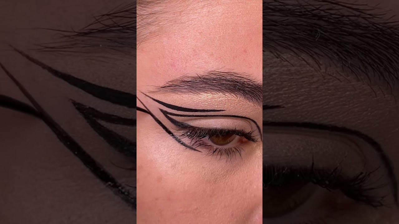 in debt tutorial tomorrow!! 🖤 #eyeliner #graphiceyeliner #makeup #editorial