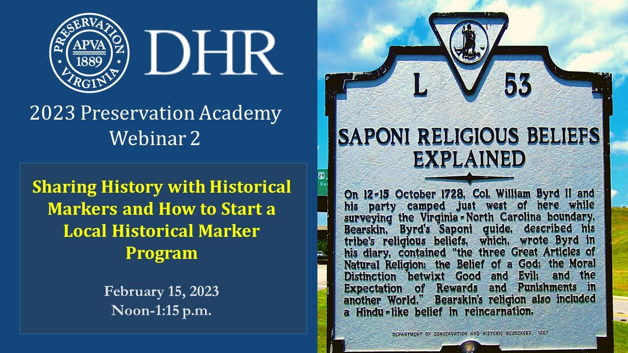 Virginia State Historical Markers and Creating a Local Marker Program