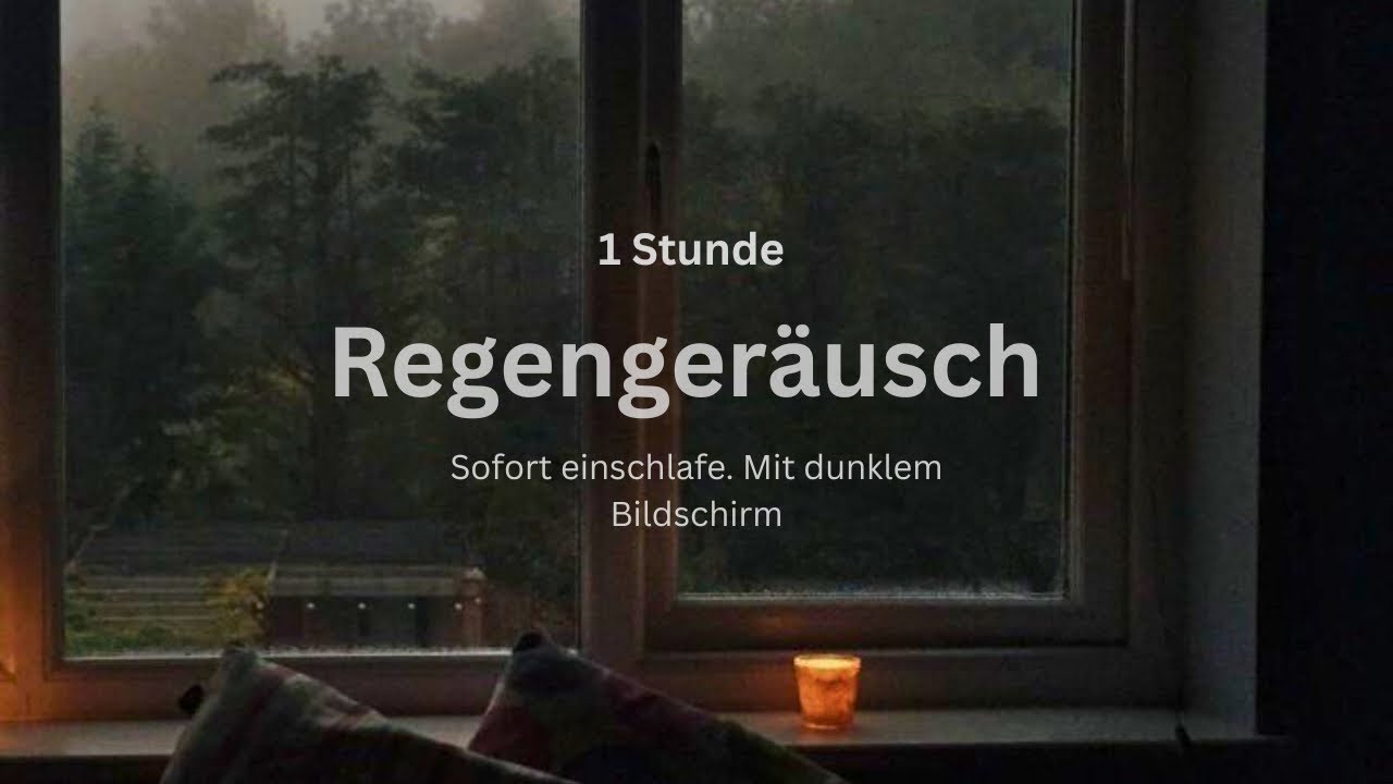 1 Stunde Regengeräusch: Sofort entspannen mit dunkle Bildschirm. 😴🌧️🛌