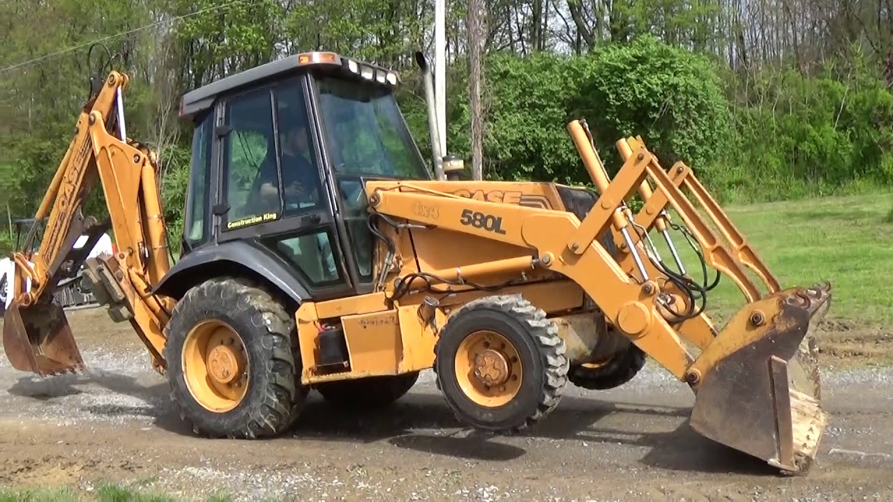 Case 580 L Series 2 4x4 backhoe with extendahoe and cab