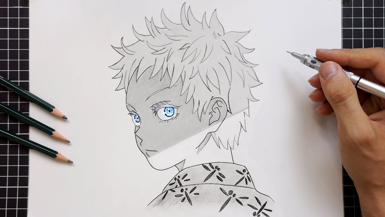 How to Draw Gojo Satoru (Kid Version) | Jujutsu Kaisen | Easy Step by Step Drawing Tutorial