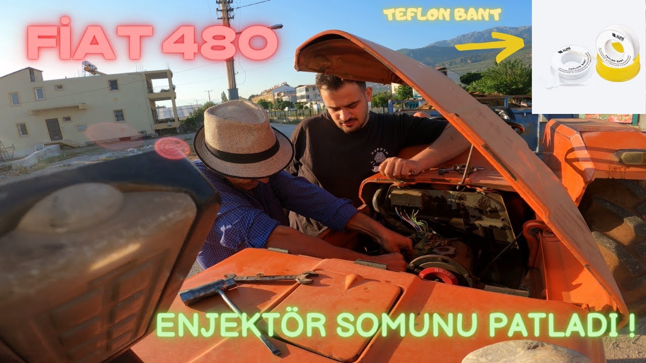 FIAT 480 - GÜBRE ÇEKERKEN ENJEKTÖR SOMUNU PATLADI ! TEFLON KURTARDI - SERAYA KOYUN GÜBRESİ DAĞITTIK!