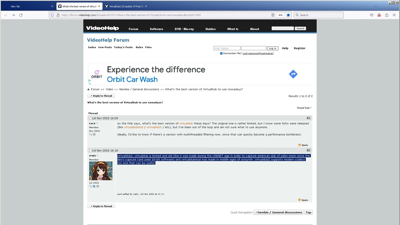 Install FFMpeg Input Driver Plugin w/ Virtualdub 1.10.4 Vs. Virtualdub 2 Update 19 - image sequences
