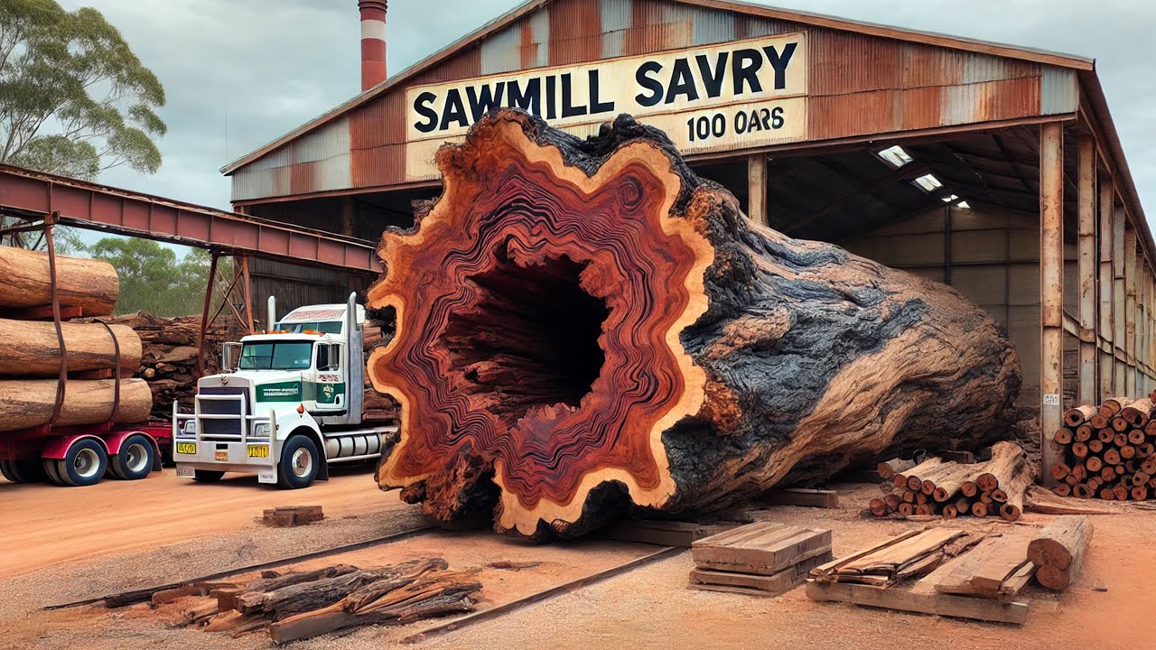 Inside San Francisco&rsquo;s Monster Sawmill ‼️ Giant Logs Transformed by Massive Machines