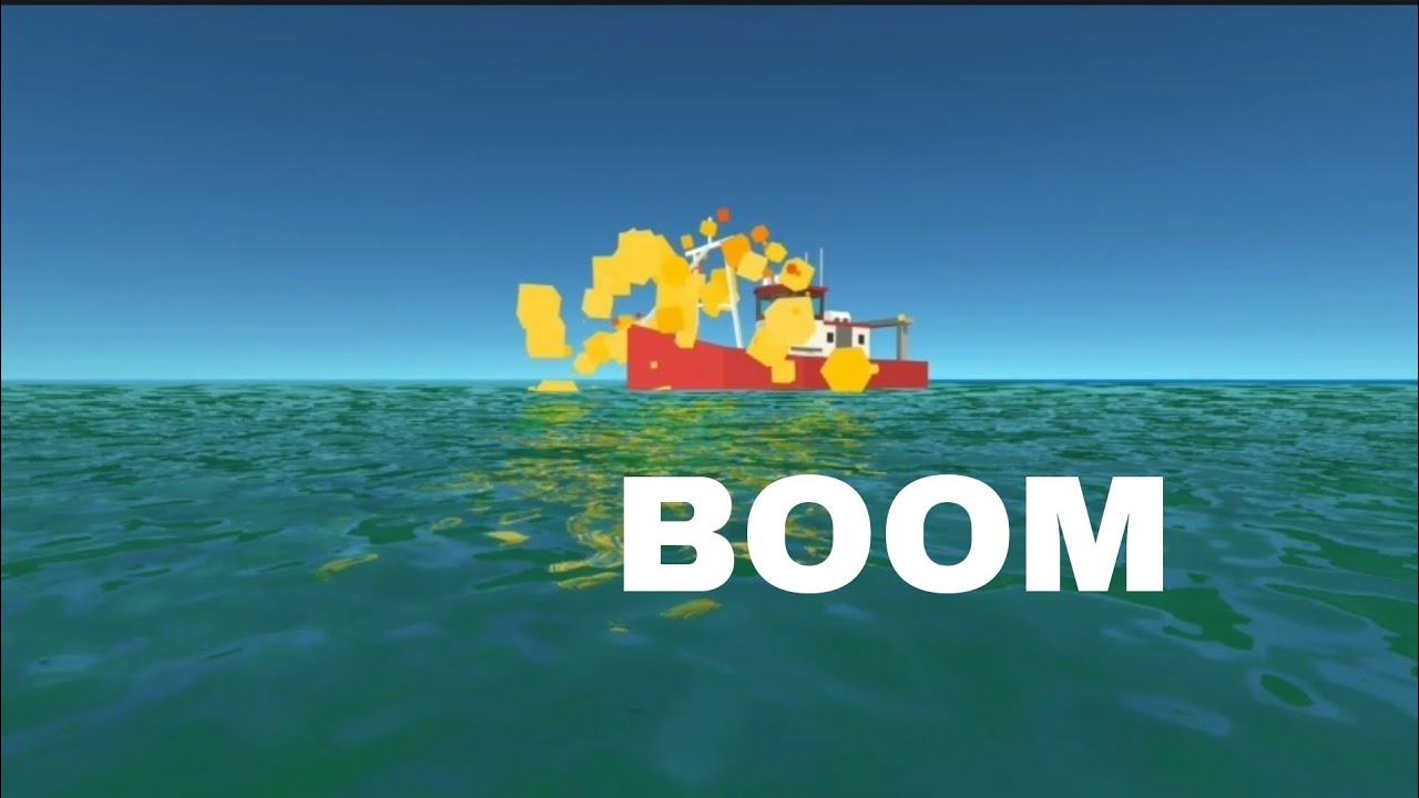 boat strucks a mine and sinks | simple sandbox 2