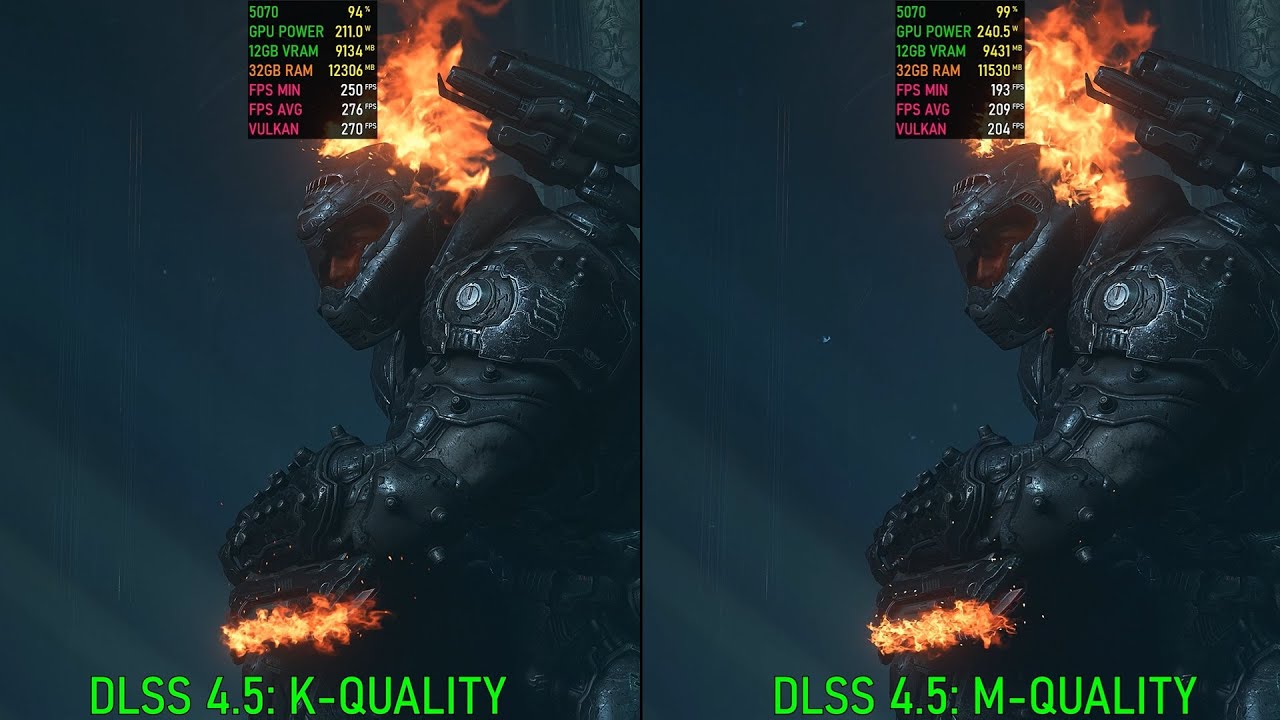DLSS 4.5: K vs M (Quality) - FPS Test Doom Eternal