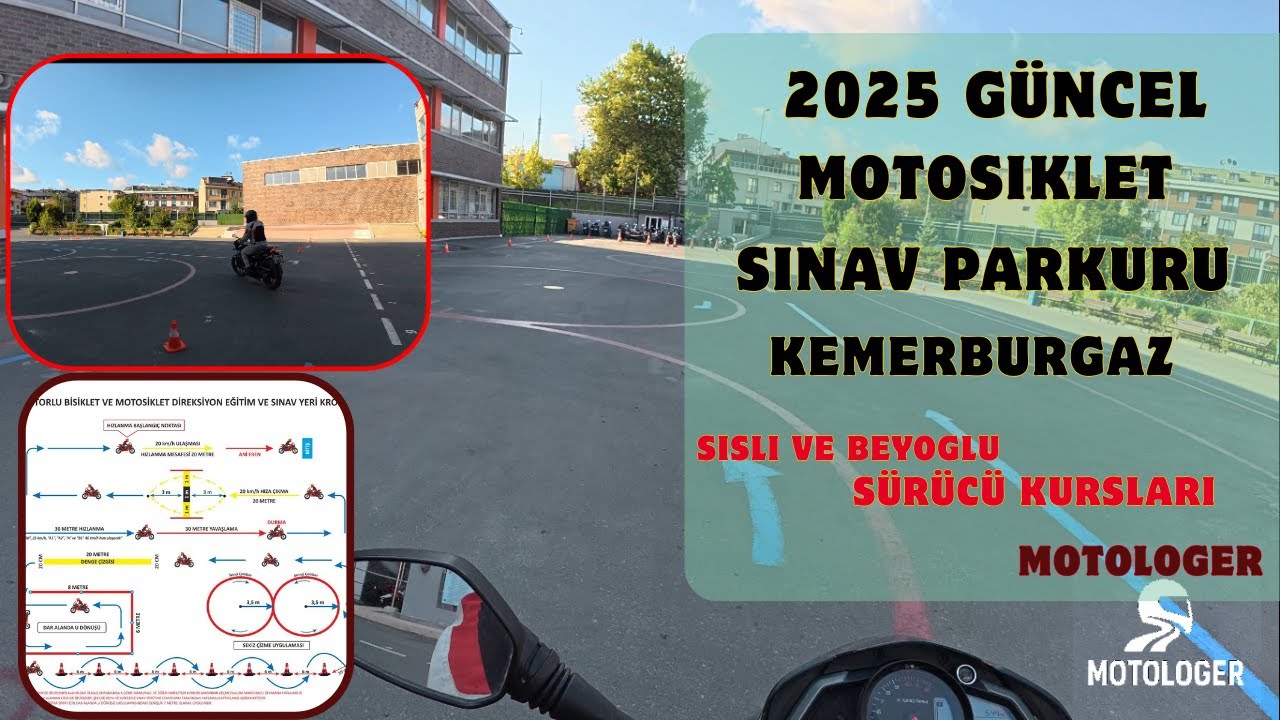 2025 Güncel Motosiklet Sınav Parkuru/Şişli ve Beyoğlu Sürücü Kursları /Ragıp Kutmangil / Kemerburgaz