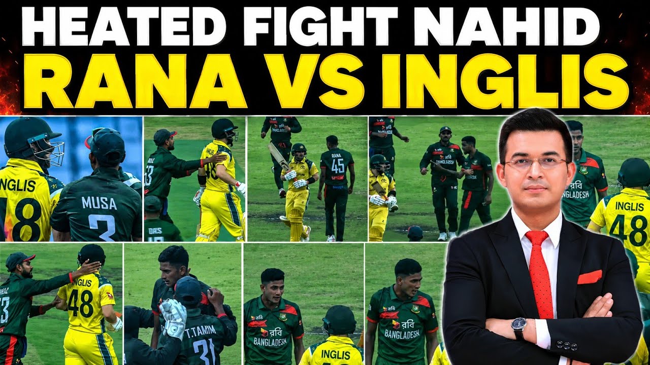 Big Fight 🥵😡 | Nahid Rana Vs Josh Inglis Today Big Fight In Bangladesh Vs Australia 1st Odi Match