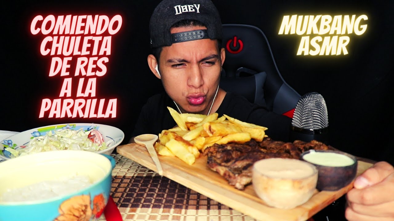 ASMR COMIENDO CHULETÓN PARRILLERO ( BLOOPERS INCLUIDOS XD)