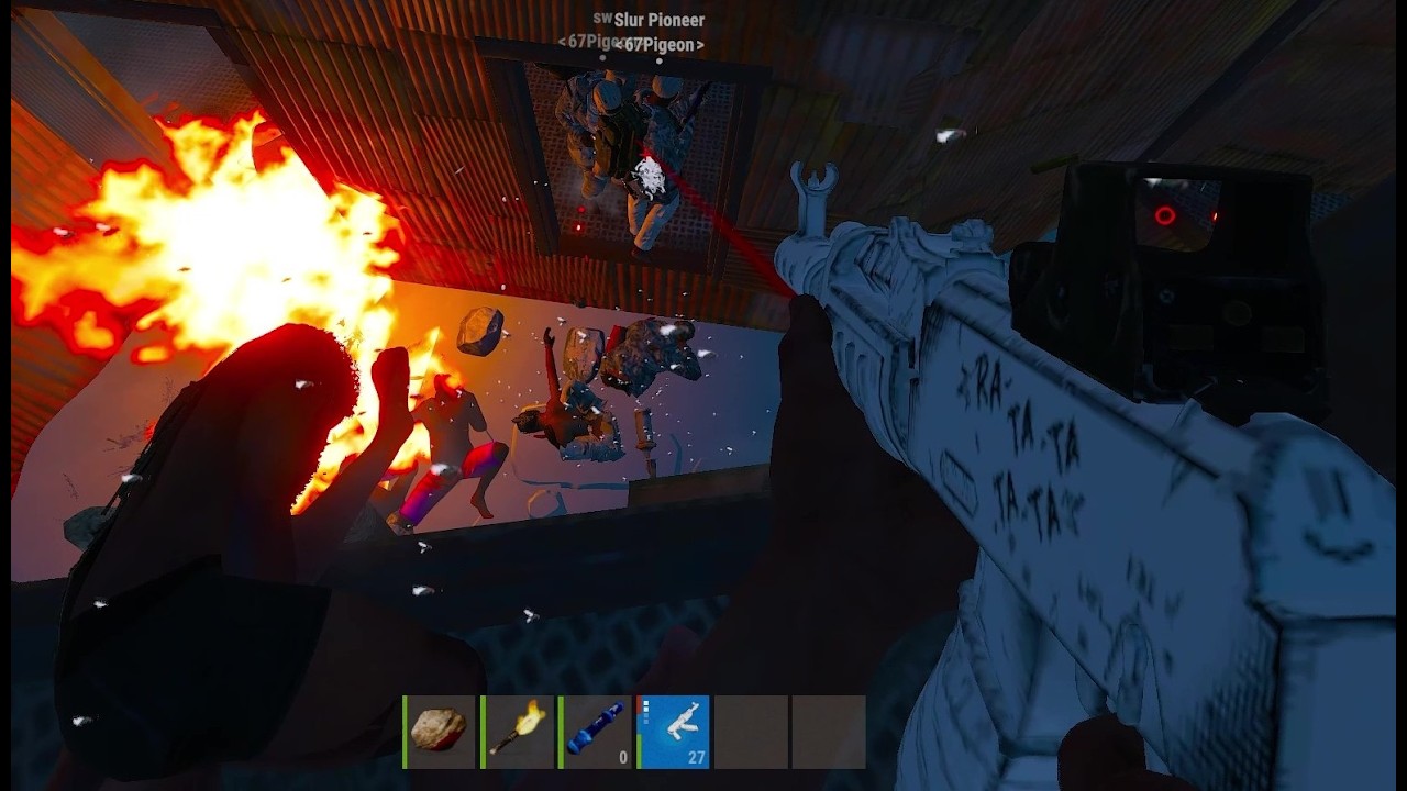 Rust Raid defense 8 VS 31 AGAINST RUSSIANS!!!!