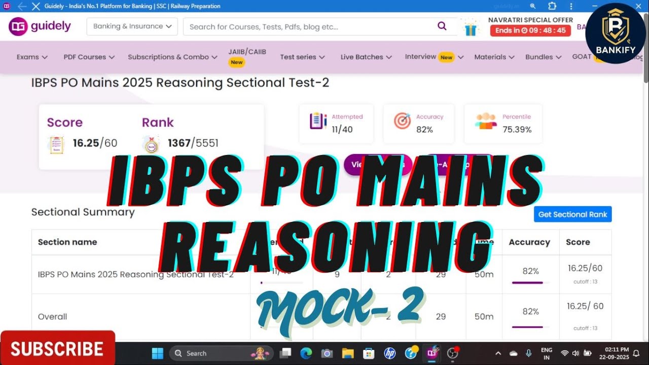 🎯IBPS PO Mains REASONING Guidely Mock- 2 | How tomattempt Mains level Reasoning🔥 | BANKIFY #ibpspo