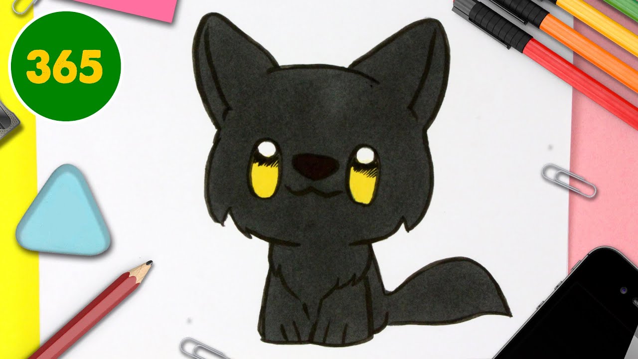 COME DISEGNARE LUPO KAWAII - Come disegnare animali