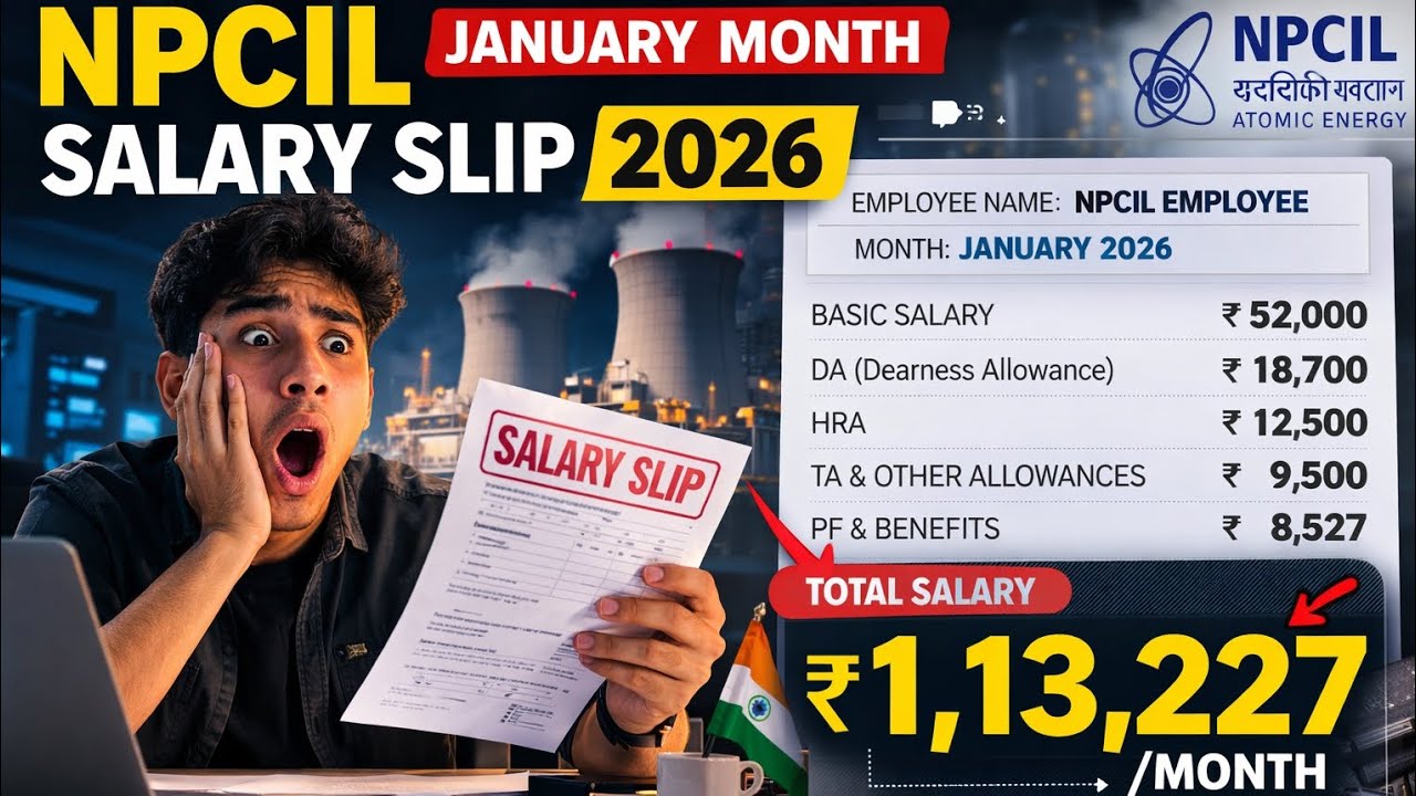 NPCIL SALARY SLIP 2026 || NPCIL JANUARY MONTH SALARY SLIP 2026 || NPCIL PLANT OPERATOR SALARY 2026 
