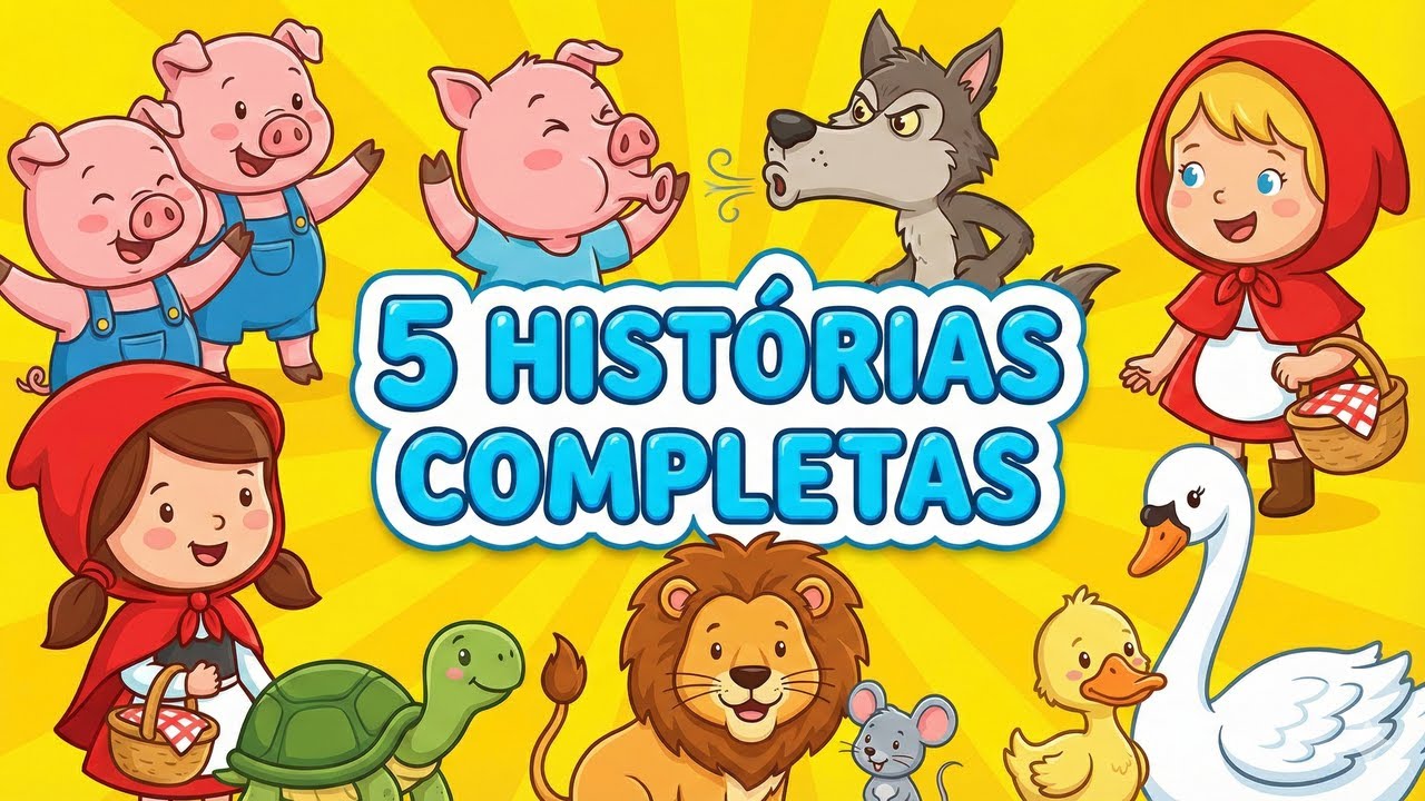 Os Três Porquinhos + 4 Histórias Incríveis! (Desenho Infantil Completo)