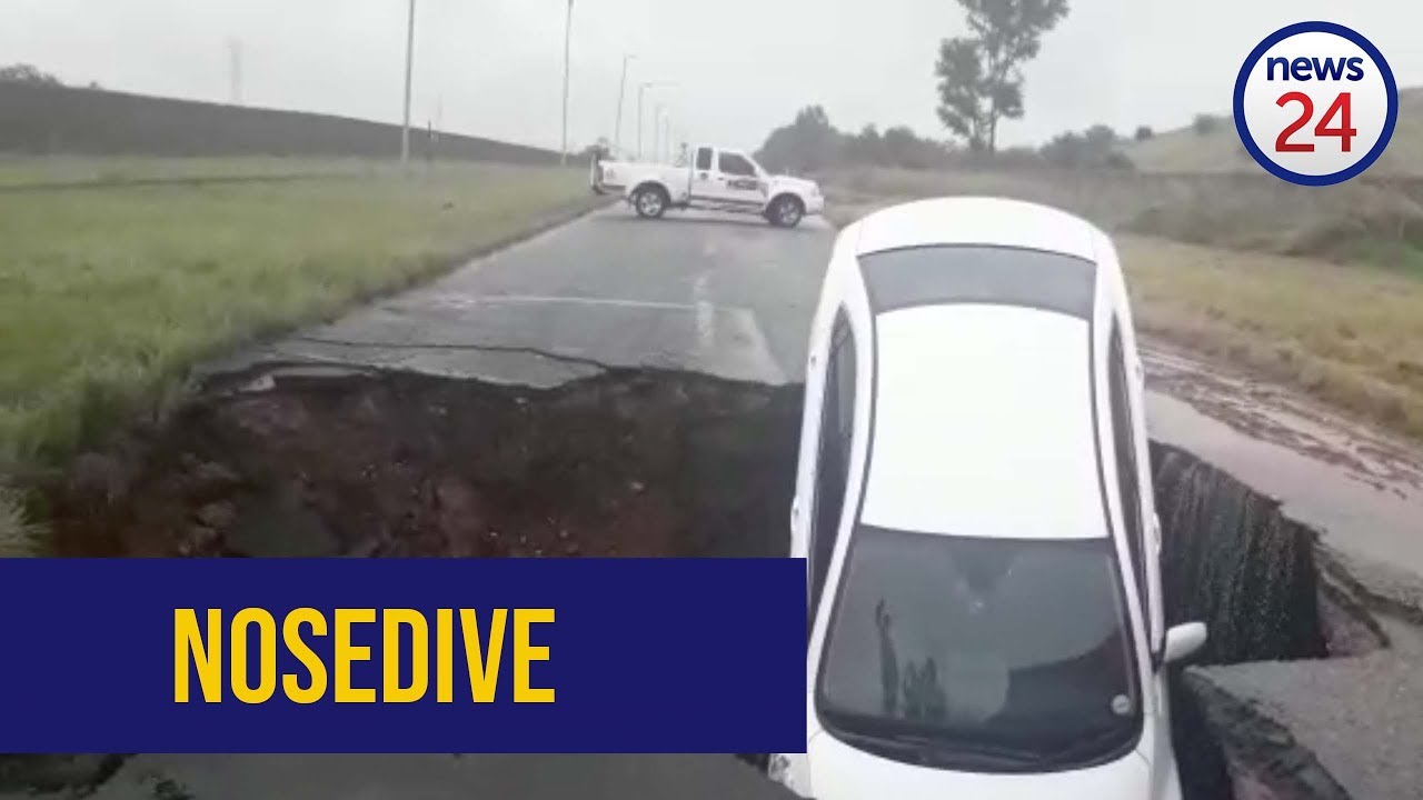 WATCH: Sinkhole engulfs car as flooding hits Pretoria