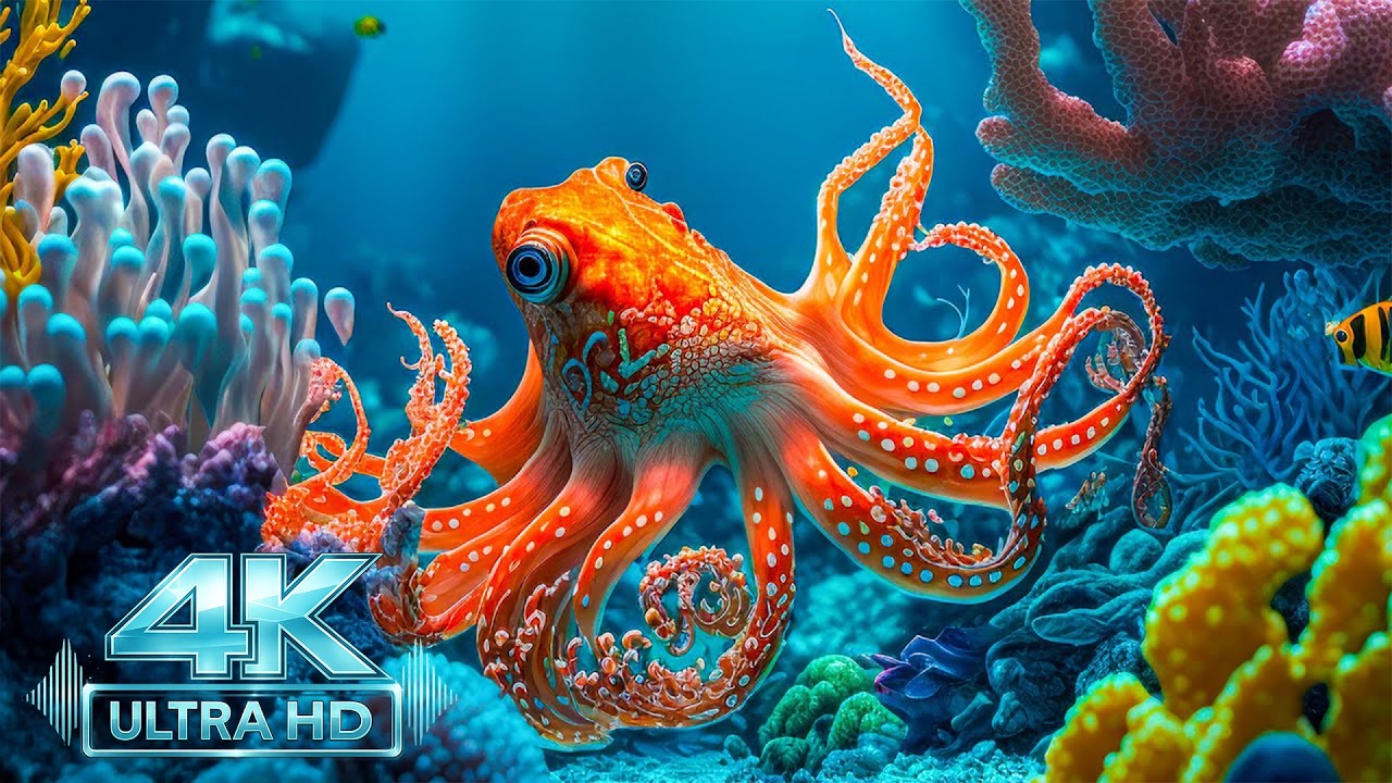 4K Ocean World &ndash; Beautiful Marine Creatures with Relaxing Fish Tank Sounds