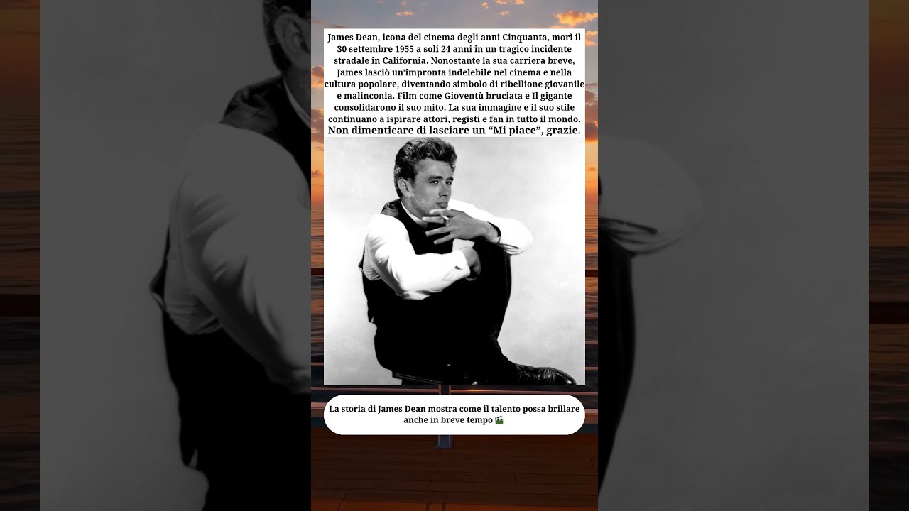 🎬 James Dean: la leggenda del cinema scomparsa troppo presto