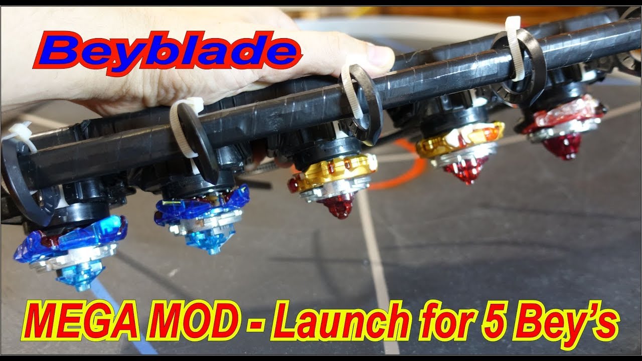 Beyblade- Mega MOD - launch for 5 beys | бейблейд | бейблэйд | бейблейд берст | бейблэйд бёрст