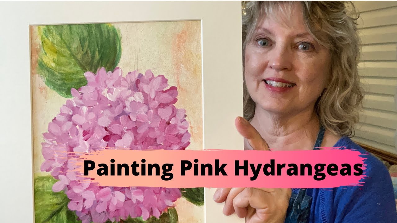 An easy way for beginners to paint a hydrangea in acrylics, step by step.