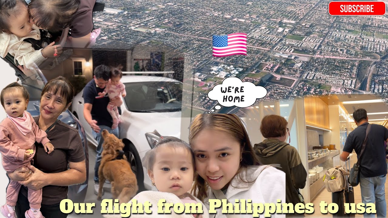 OUR FLIGHT FROM PHILIPPINES TO USA | FINALLY NAKAUWI NA DIN | HOME SWEET HOME #vlog #pinaylifeinusa