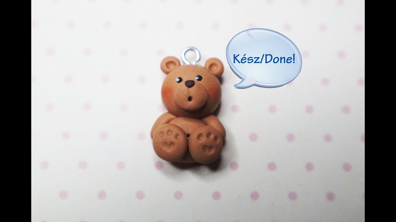 Süthető Gyurma Maci - Polymer Clay Teddy Charm